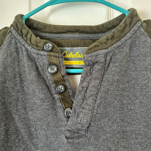 Cabela's Faded Double Layer Thermal Long Sleeve Henley T-Shirt - Size Medium - Picture 3 of 4